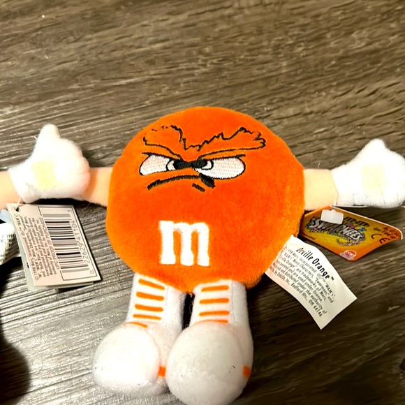 💎Rare find! BNWT- 1998 M&M’s Minis Swarmees Plush. Orange Angry face - Picture 1 of 4